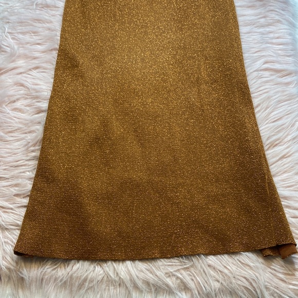 DISSH Nico Bronze Metallic Strapless Midi Dress sz L - Picture 8 of 13
